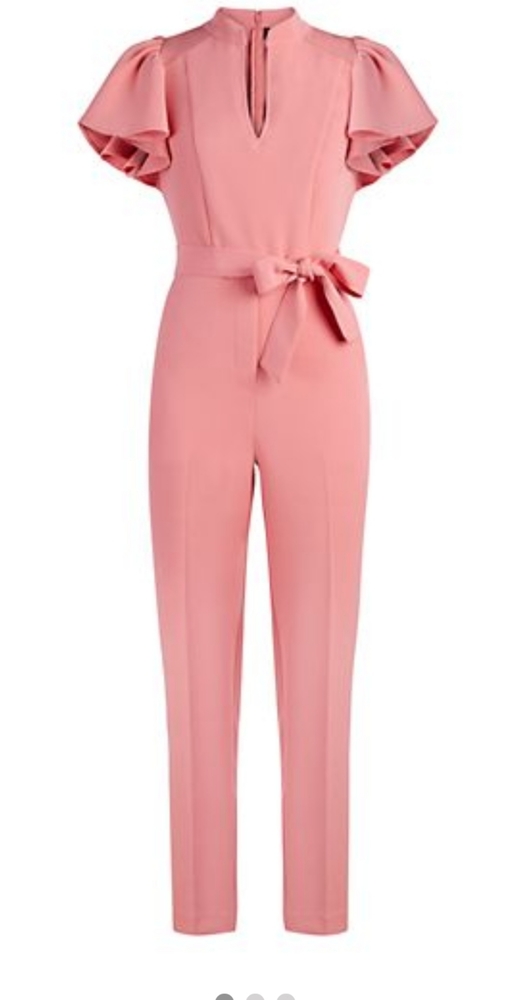 Madie Ruffled-Sleeve Belted Jumpsuit - 7th Avenue